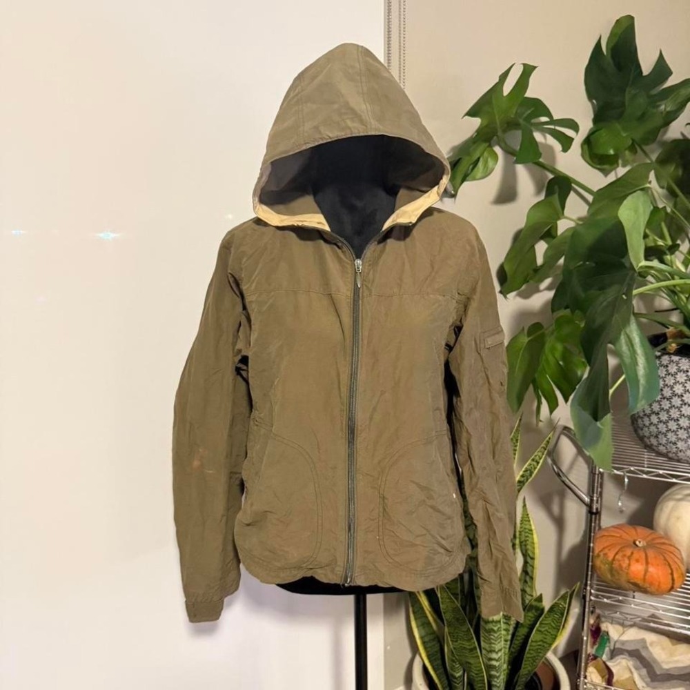 Columbia Women's Hooded Jacket Olive Green Lightweight Zip Up Hiking Size L - Picture 1 of 5